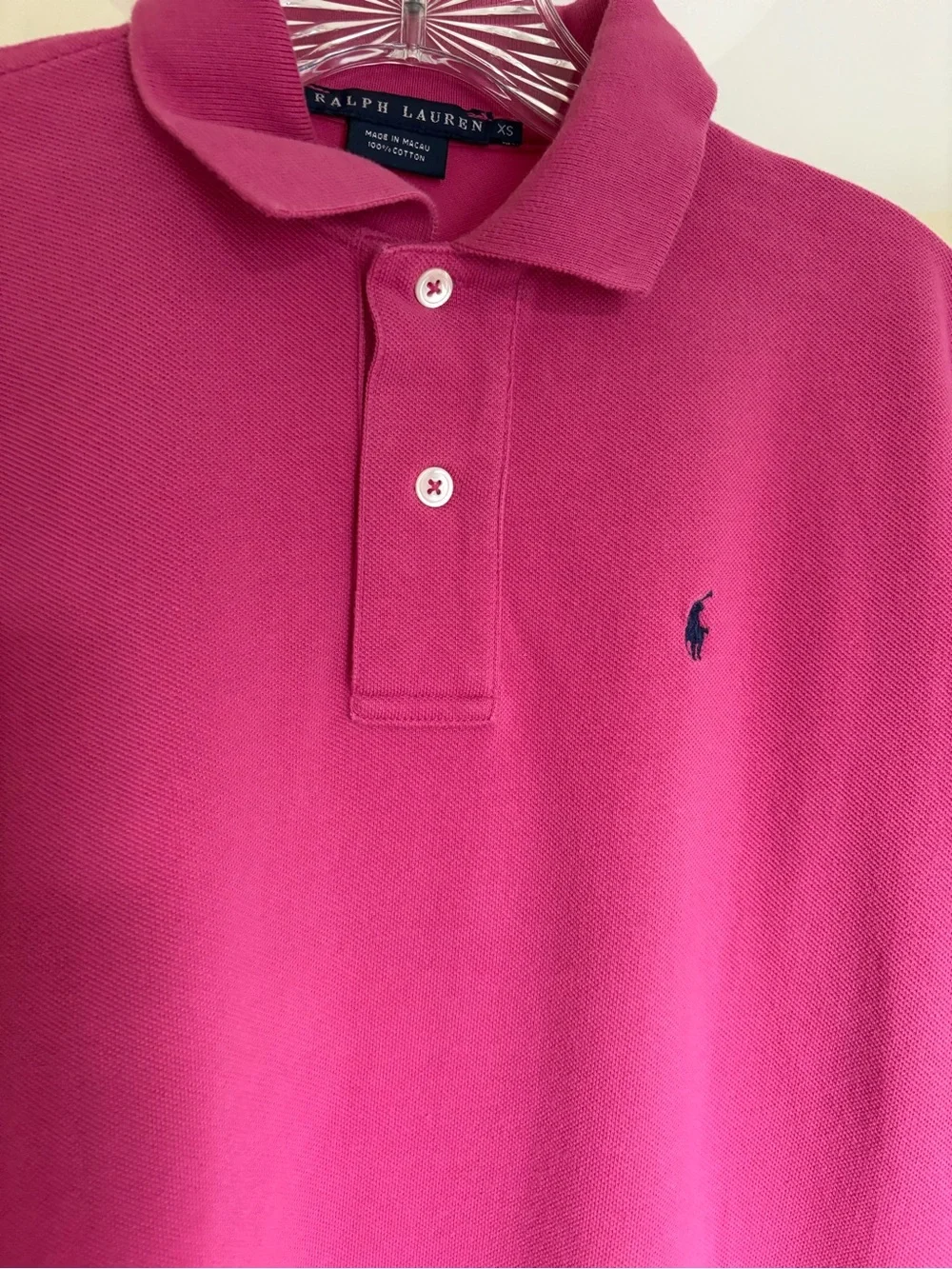 Ralph Lauren Mens XS Pink Pique Polo Shirt Short Sleeve